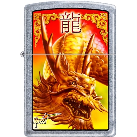 Zippo 2024 Zippo Custom Mazzi Golden Dragon Street Chrome ZIP-207CI007389